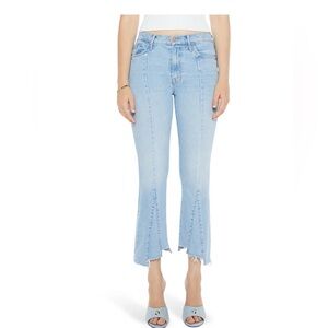 NWT MOTHER The Insider Seamed Frayed Crop Straight Leg Jeans Sz 27
